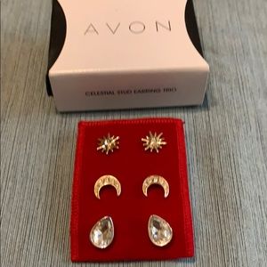 Avon Celestial Stud Earring Trio NIB